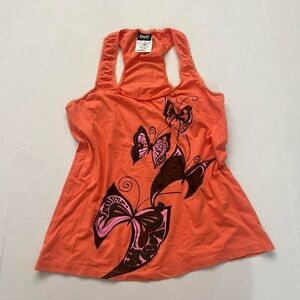 Vintage D&G butterfly orange tank top
